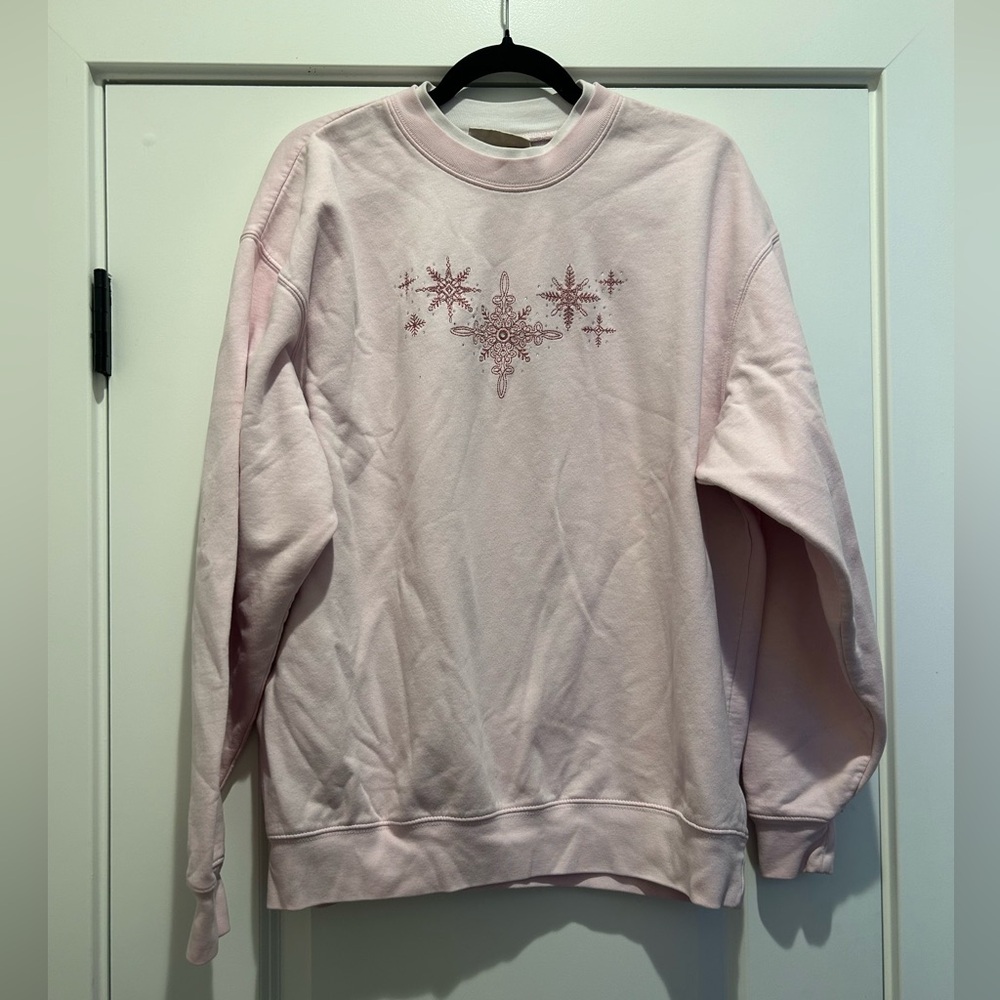 Vintage M & C Sportswear Embroidered Christmas Sweatshirt Grandma Double Collar